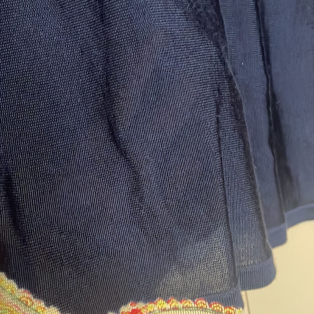 Lauren Ralph Lauren Navy Blue with Paisley Patterned Semi-Sheer Blouse Size XL - Picture 8 of 12